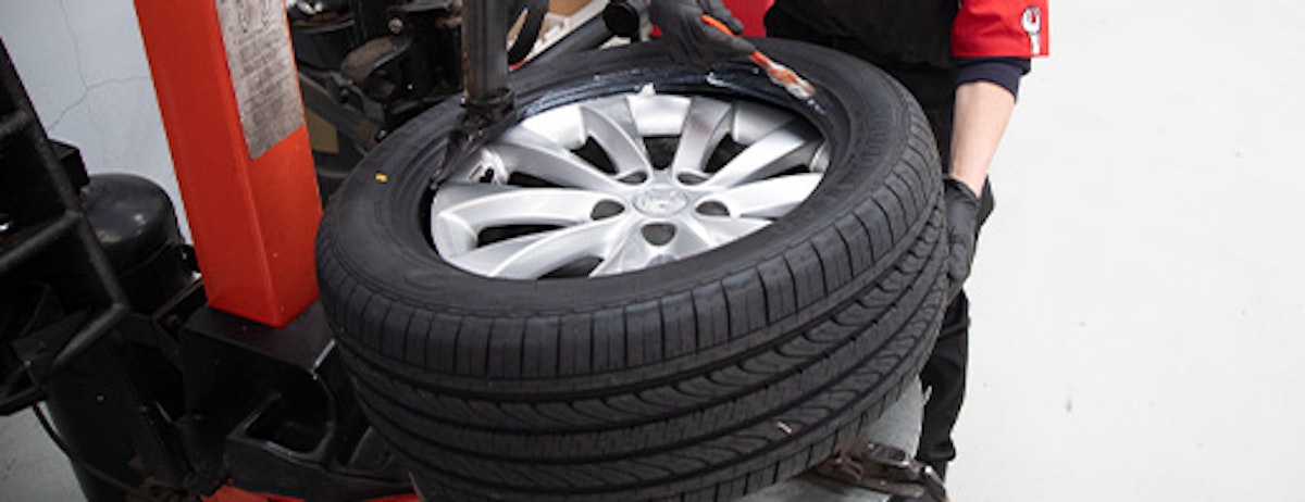 A tyre being changed by Athena Automatics